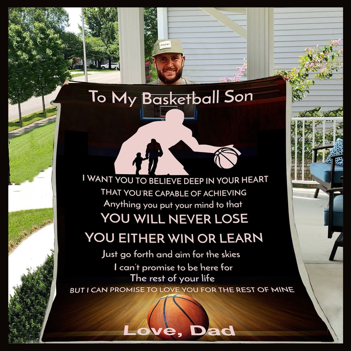 To My Basketball Son Dad CL30100328MDF Sherpa Fleece Blanket