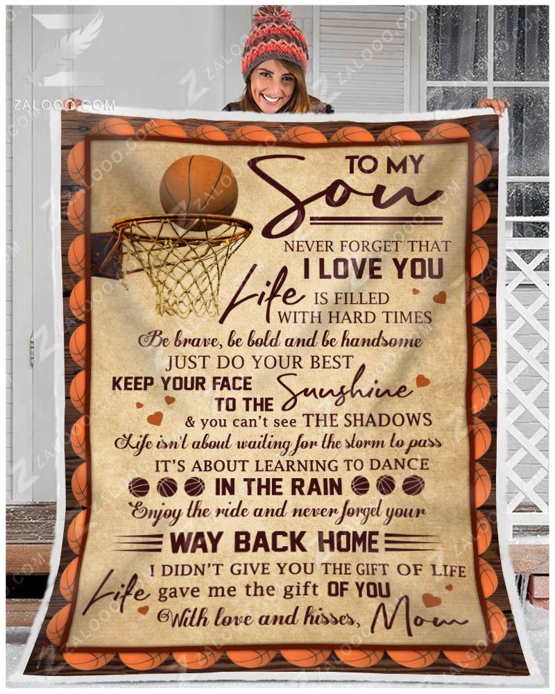 To My Basketball Son Mom CL02111396MDF Sherpa Fleece Blanket