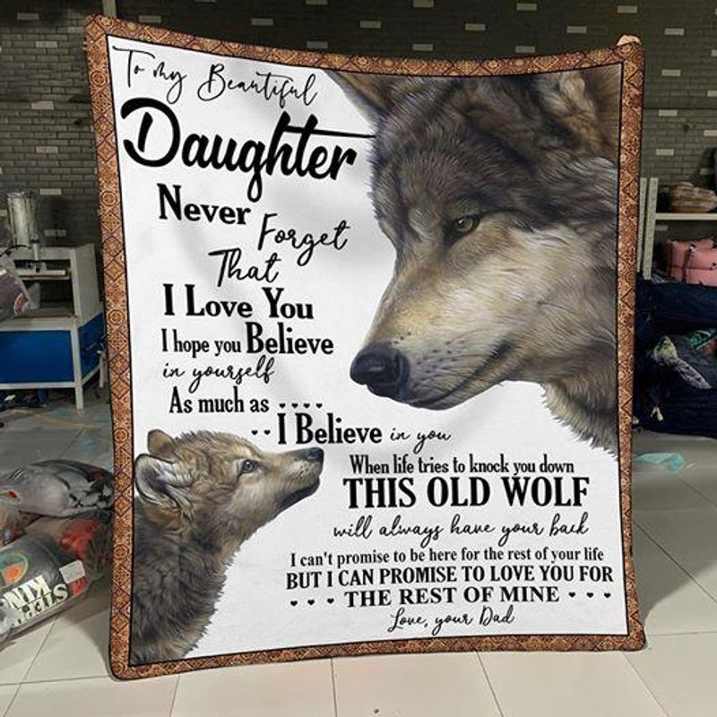 To My Beautiful Daughter Wolf CLH2511478F Sherpa Fleece Blanket
