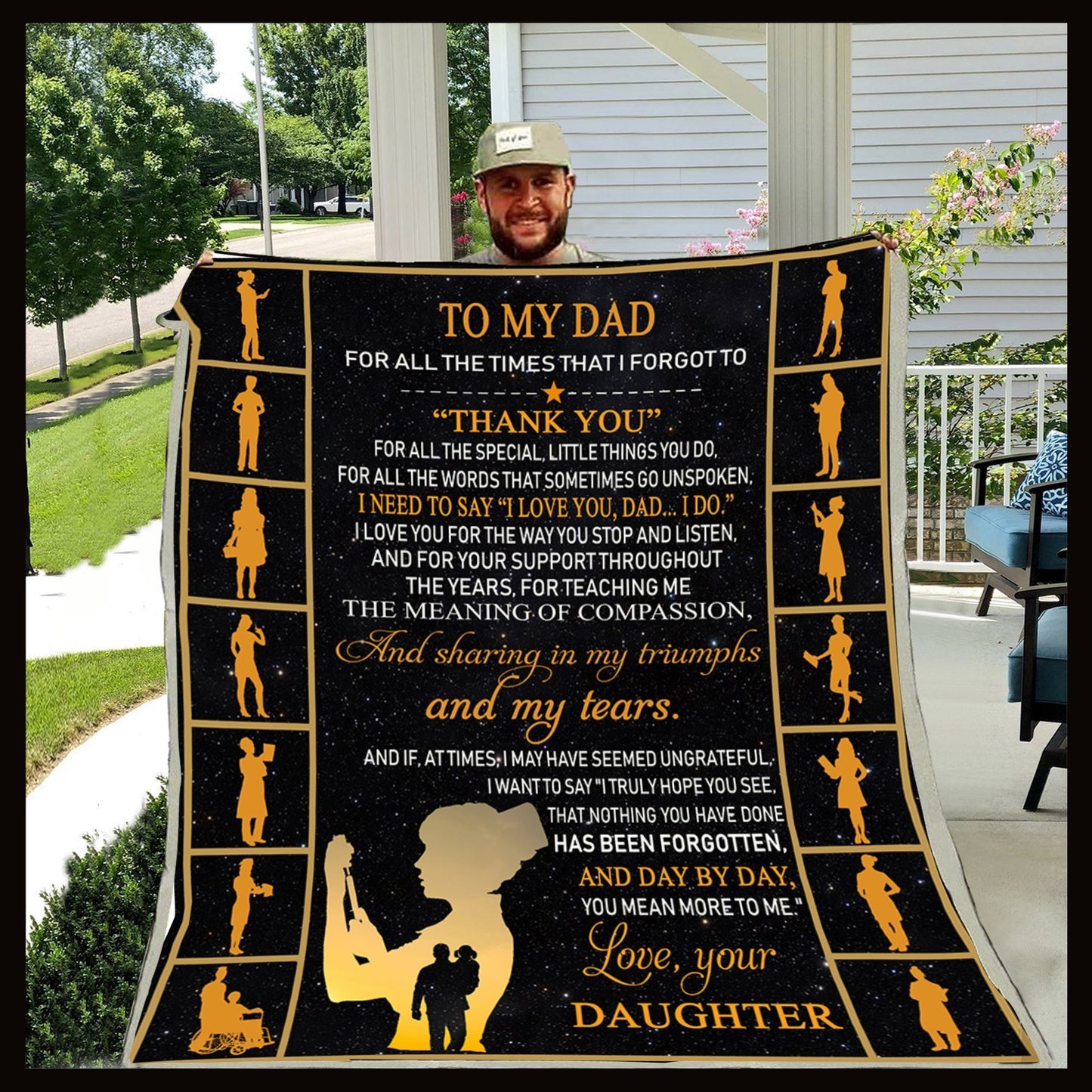 To My Dad Daughter CL02111401MDF Sherpa Fleece Blanket