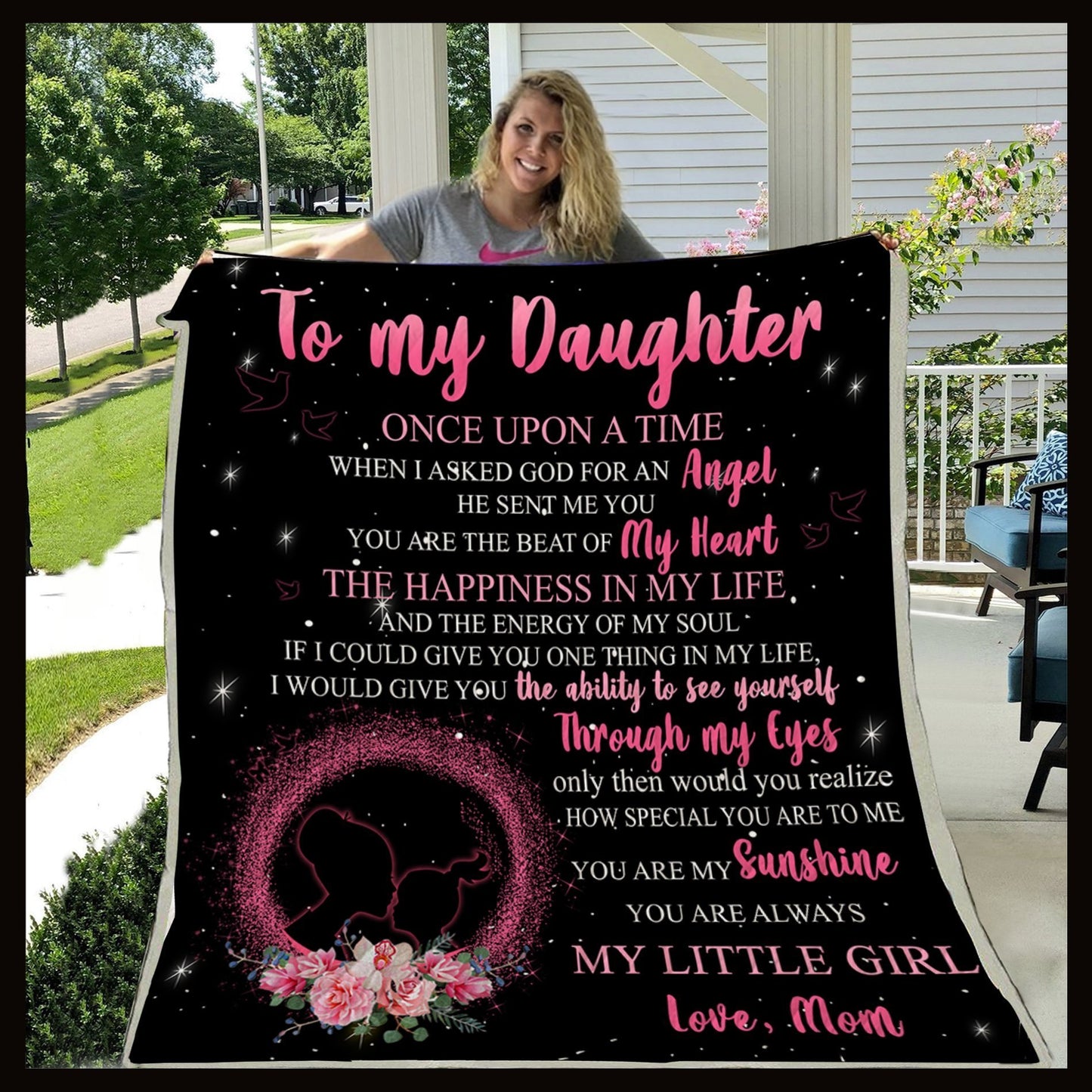 To My Daughter Mom CL2100173MDF Sherpa Fleece Blanket