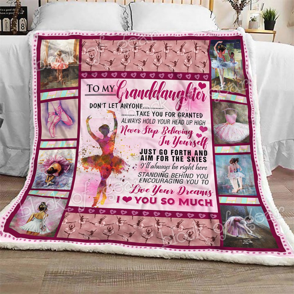 To My Granddaughter Ballet CL281078MDF Sherpa Fleece Blanket