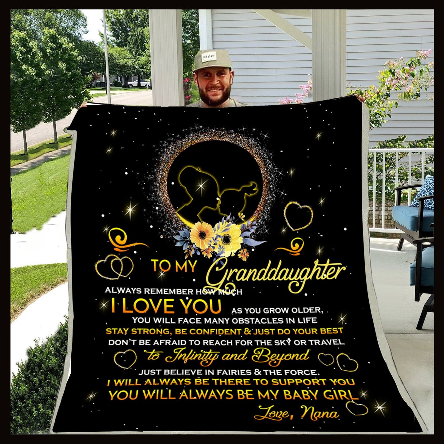 To My Granddaughter Nana CL30100431MDF Sherpa Fleece Blanket
