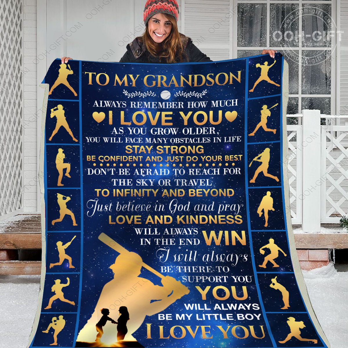 To My Grandson CL02111598MDF Sherpa Fleece Blanket