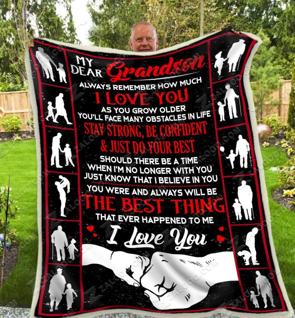 To My Grandson CL260979MDF Sherpa Fleece Blanket