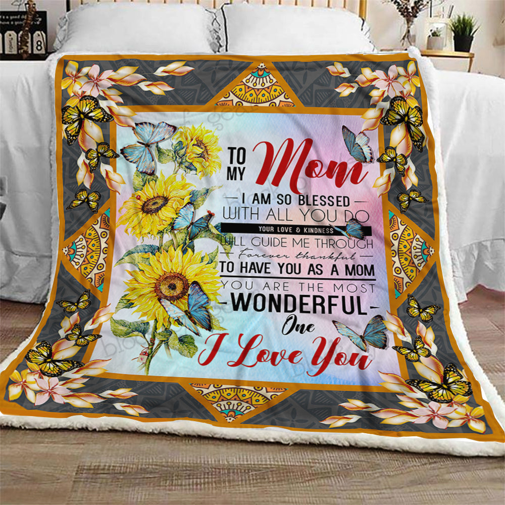 To My Mom CL0210210MDF Sherpa Fleece Blanket