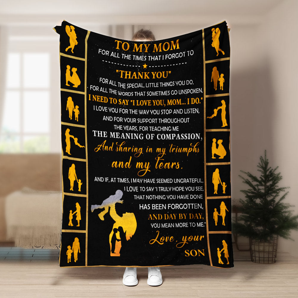 To My Mom Thank You CLA1910239F Sherpa Fleece Blanket