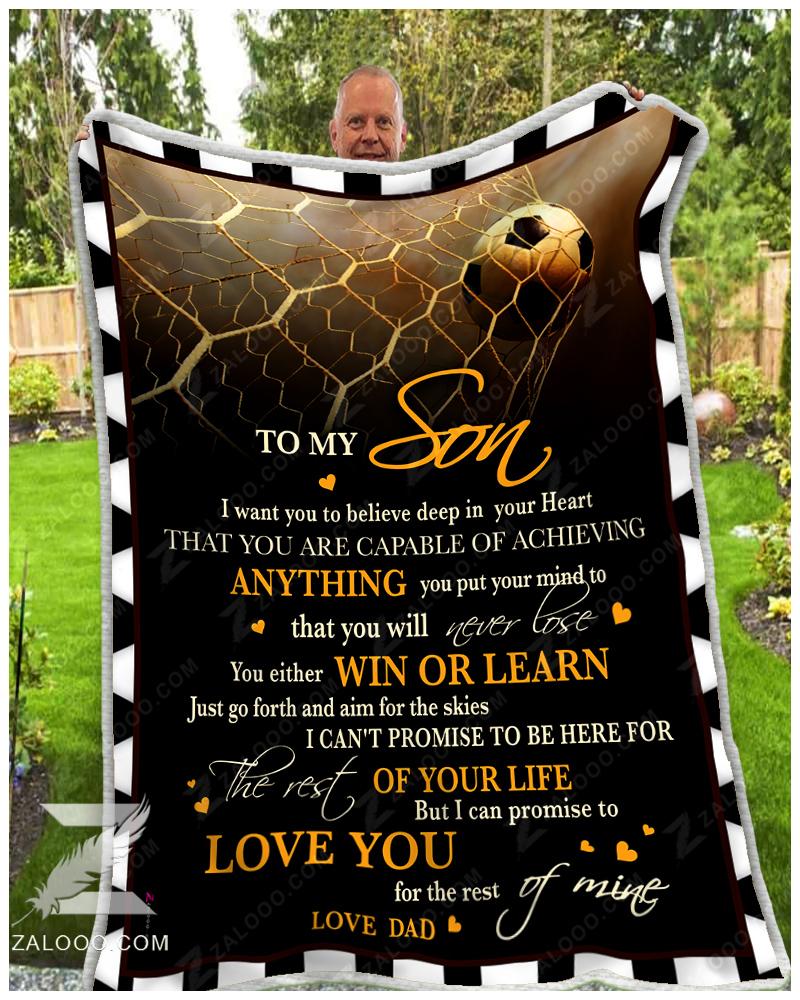 To My Soccer Son Dad CL02111640MDF Sherpa Fleece Blanket