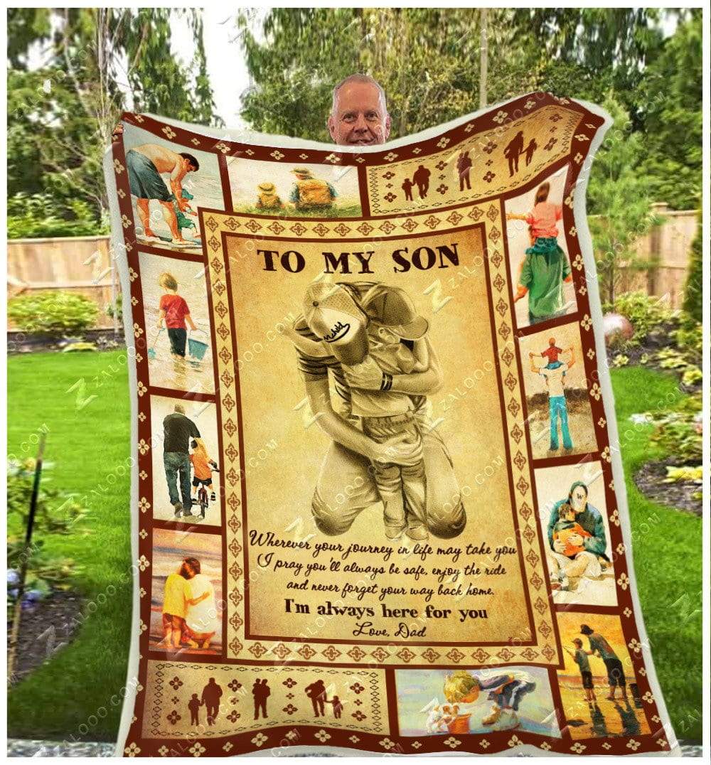 To My Son CL2509127MDF Sherpa Fleece Blanket