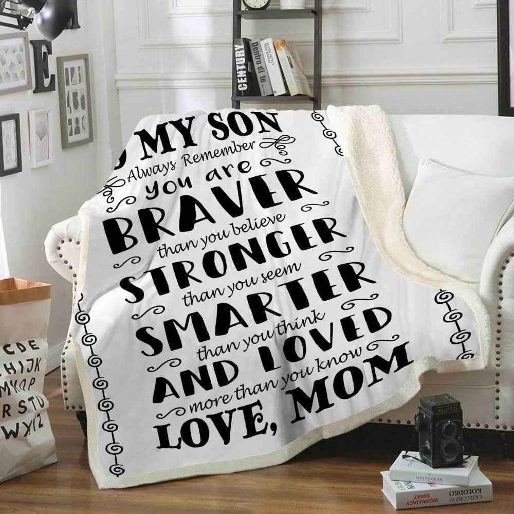 To My Son Mom CL2100213MDF Sherpa Fleece Blanket