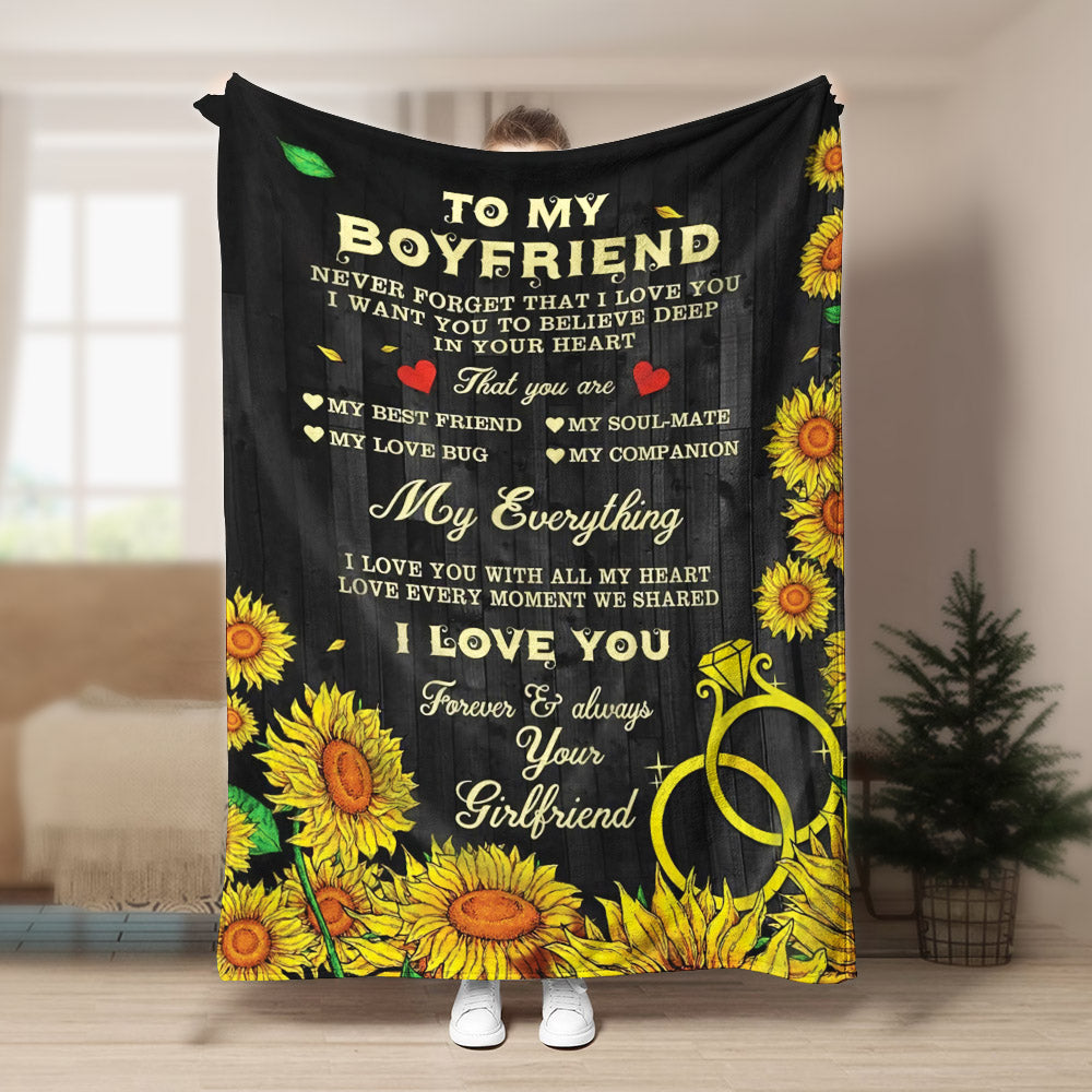 To my boyfriend My everything CLA1910246F Sherpa Fleece Blanket
