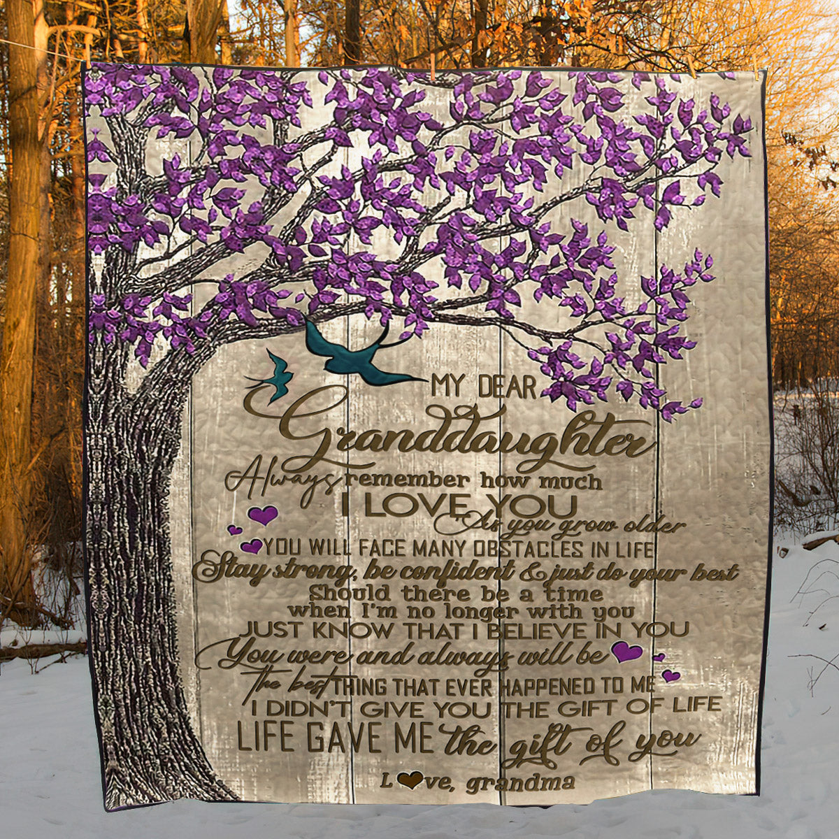 Tree My Dear Granddaughter Love Grandma CL16110981MDQ Quilt Blanket