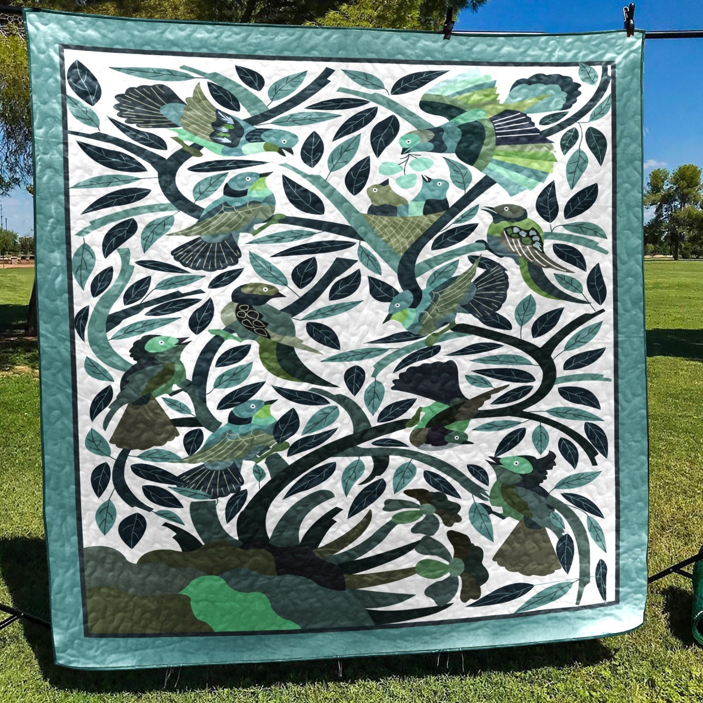 Tree Of Life In Quiet Colors Bird CLA11111028Q Quilt Blanket