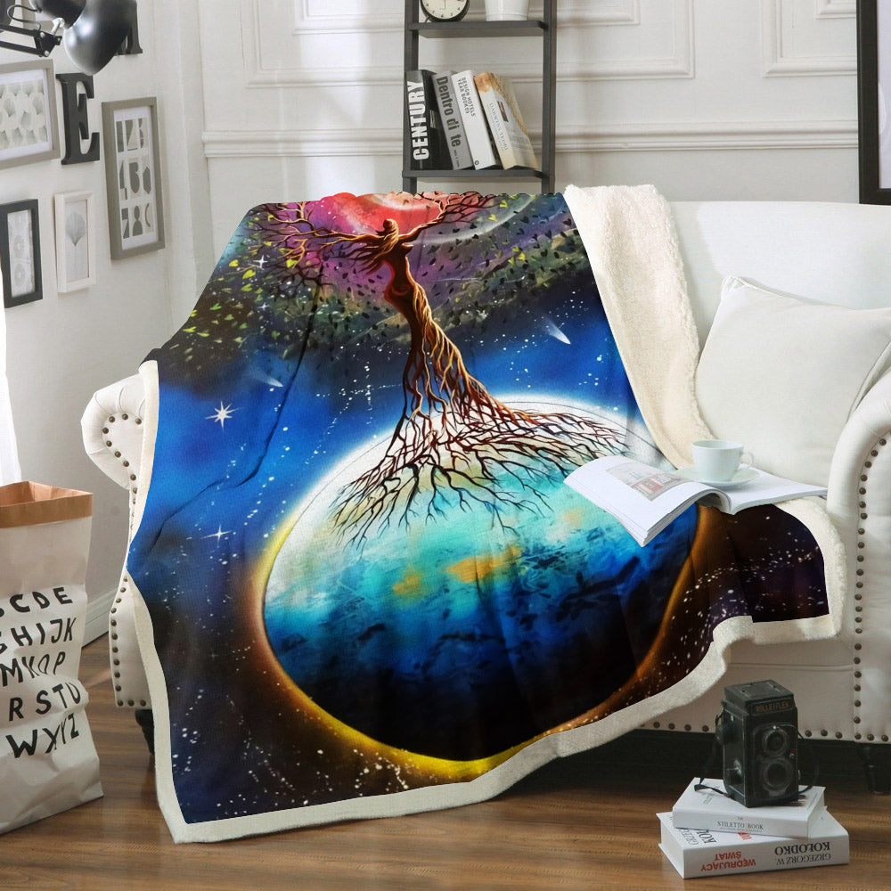Tree Of Life DD1809120F Sherpa Fleece Blanket