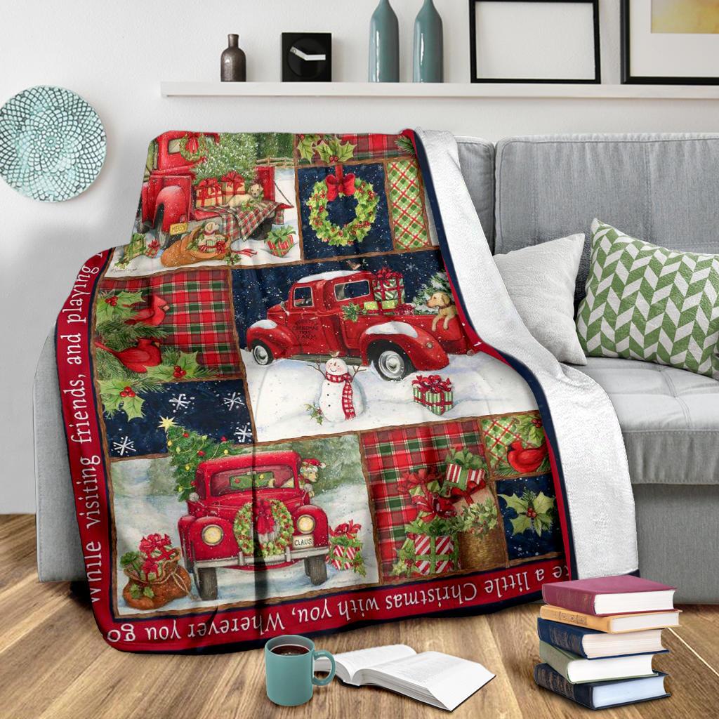 Truck Merry Christmas CL04100229F Sherpa Fleece Blanket