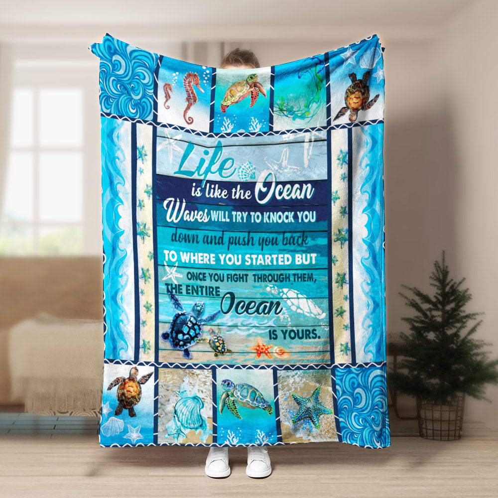 Turtle Life Is The Ocean CLA1910146F Sherpa Fleece Blanket