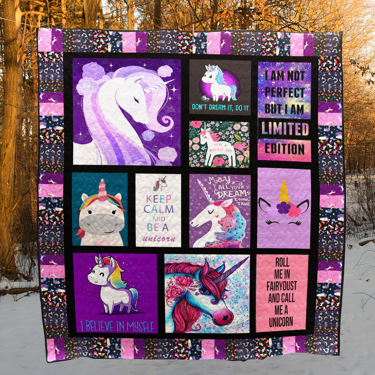 Unicorn CL28101186MDQ Quilt Blanket
