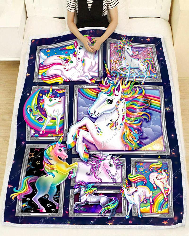 Unicorn Cute Unicorns CL29110917MDF Sherpa Fleece Blanket