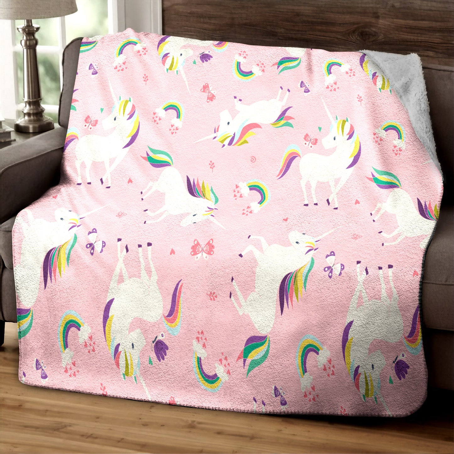 Unicorn HM0709137TM Sherpa Fleece Blanket
