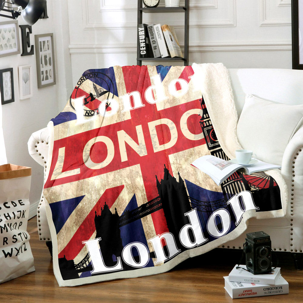 Union Jack London CG1811214TT Sherpa Fleece Blanket