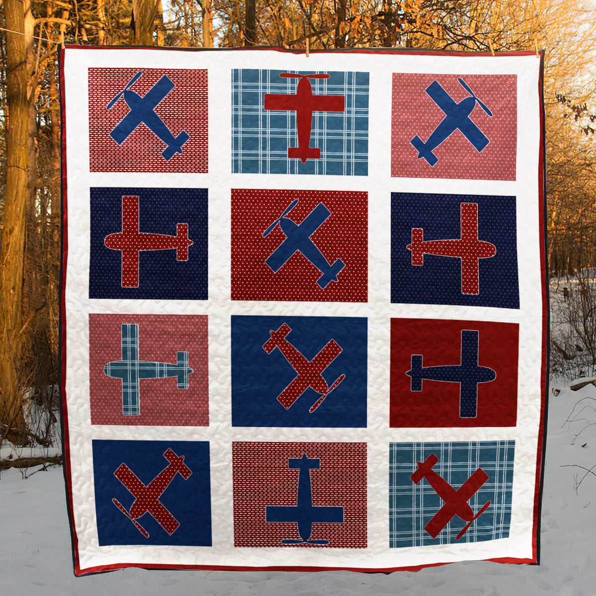 Vintage Airplane CLM200655 Quilt Blanket