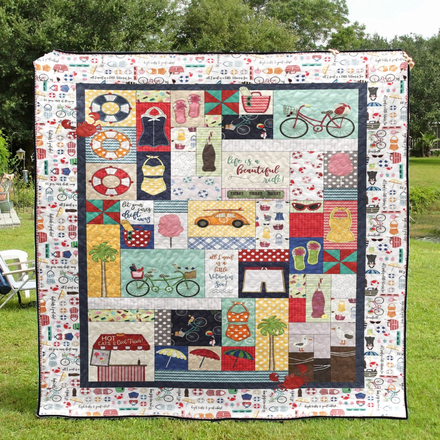 Vintage Boardwalk CLA0211800Q Quilt Blanket