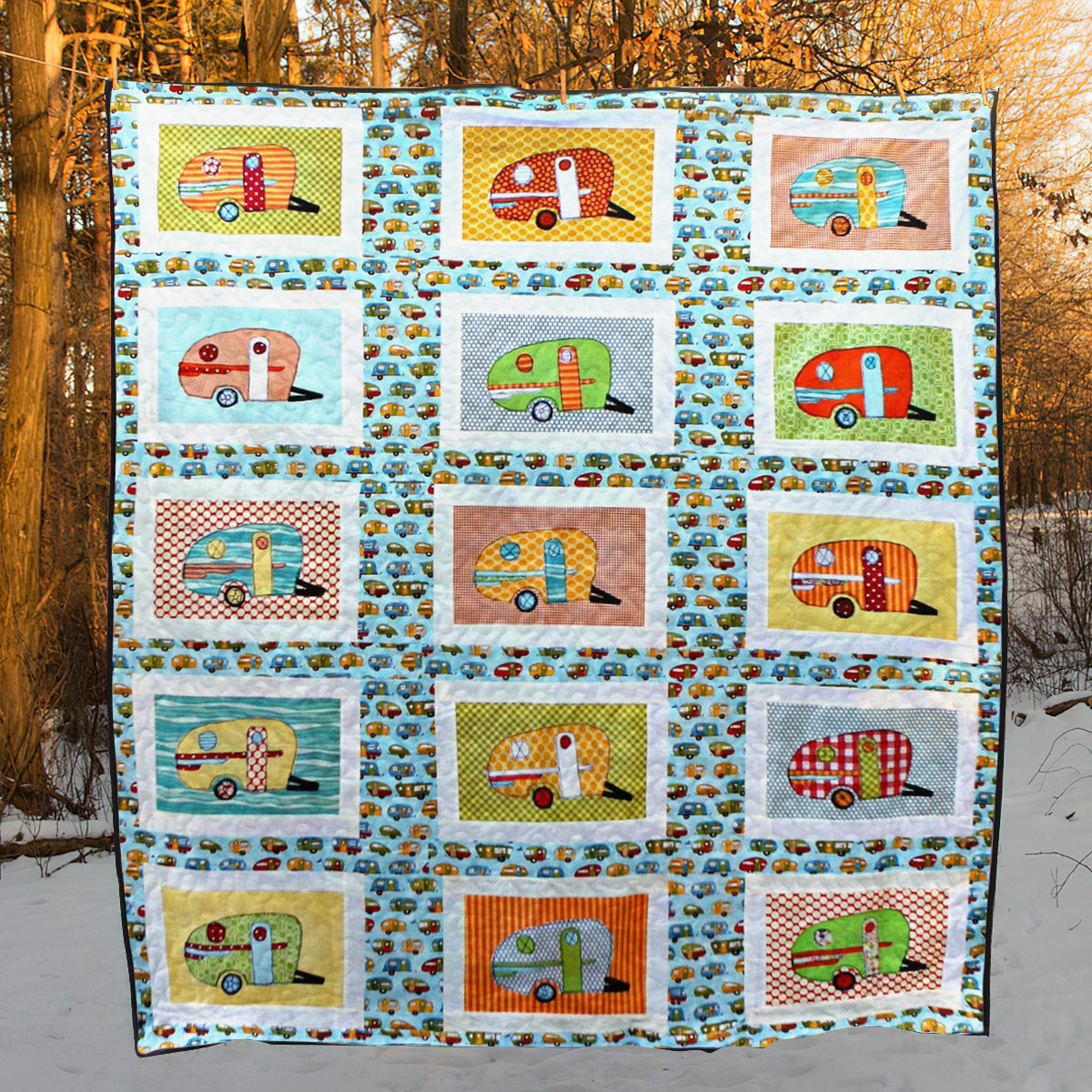 Vintage Campers CLH2111633Q Quilt Blanket