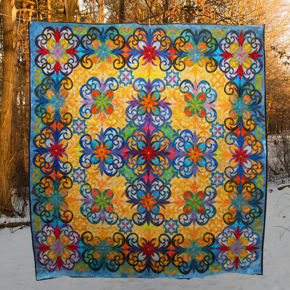 Vintage Flower CLA1510480Q Quilt Blanket