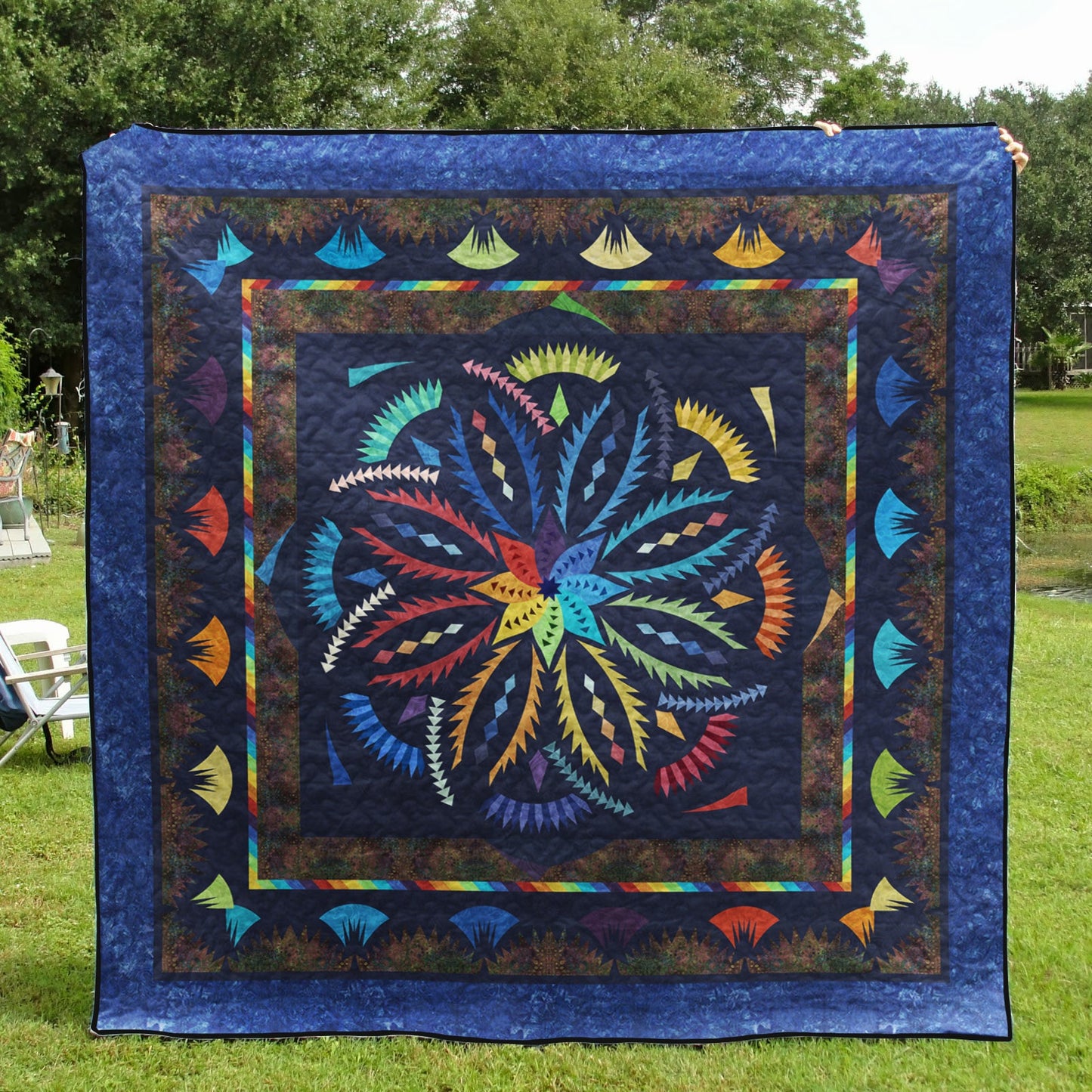 Vintage Rose Flower Quilt Blanket HN110704M