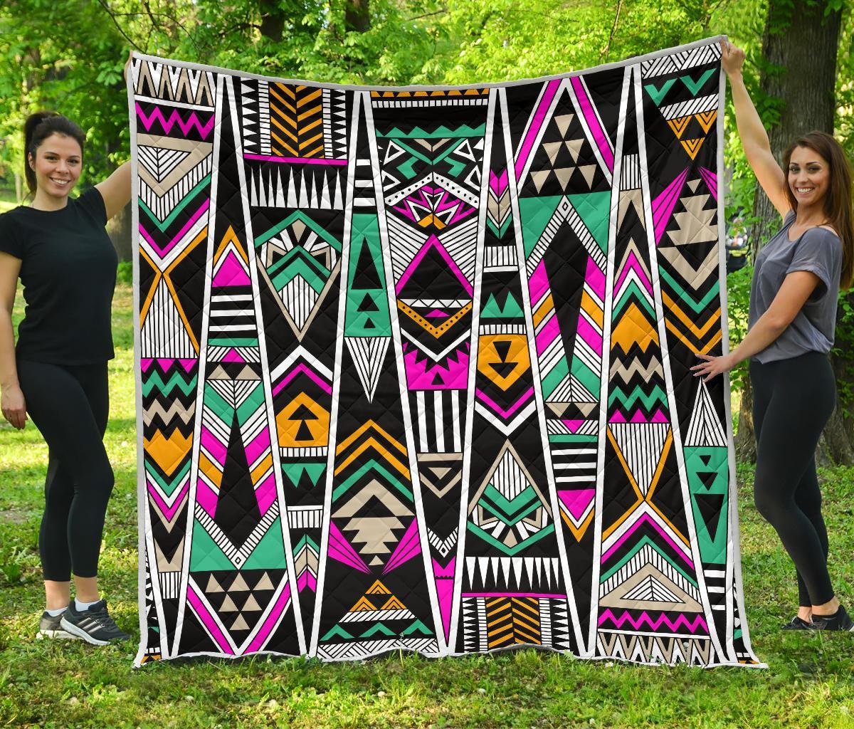 Vintage Tribal Aztec CL17100679MDQ Quilt Blanket