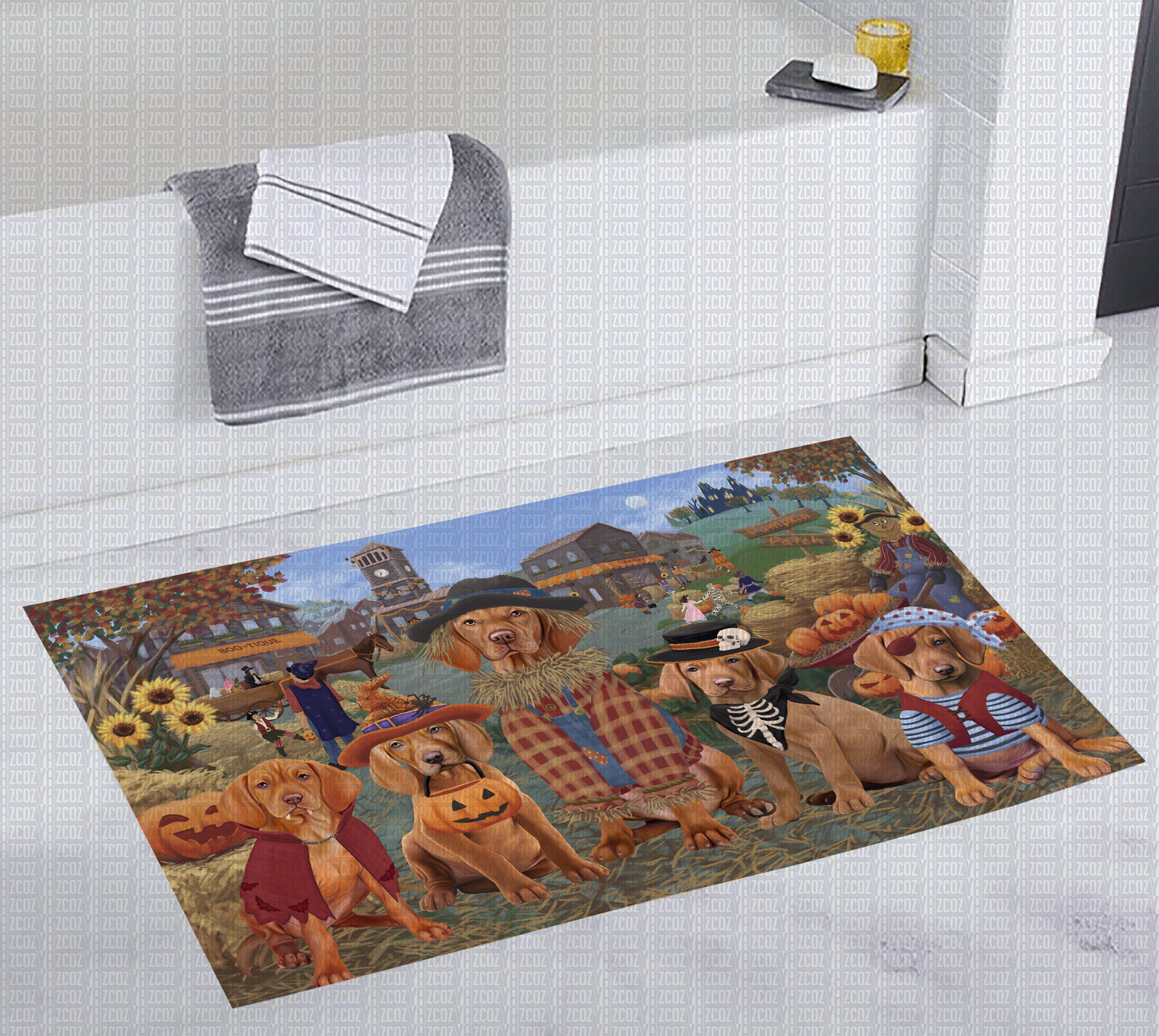 Vizsla Halloween Town CL20111838MDD Non-slip Door mats