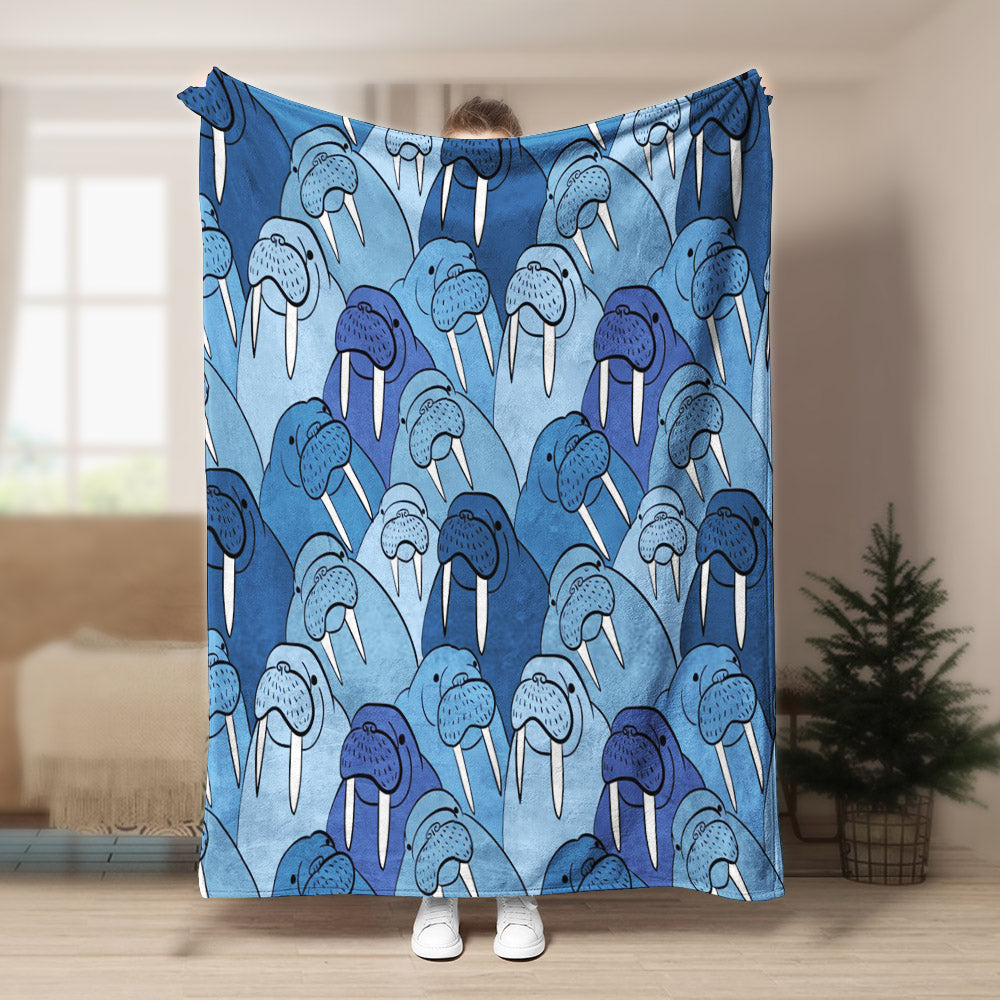 Walrus Pattern CLA15101066F Sherpa Fleece Blanket