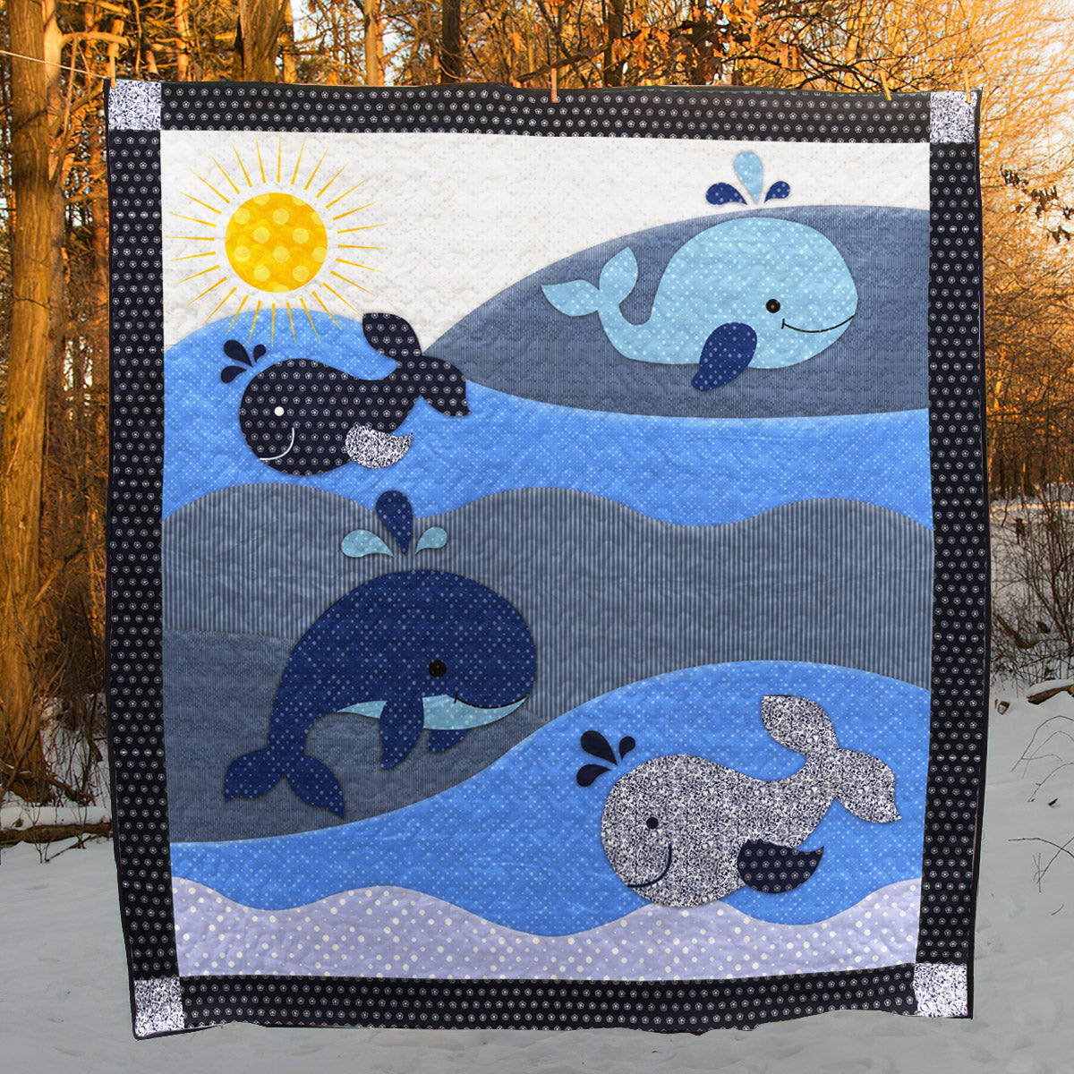Whale HN130522 Quilt Blanket