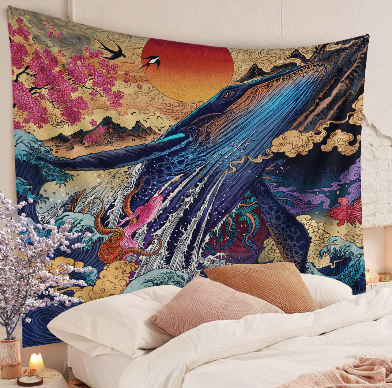 Whale TT100829T Decorative Wall Hanging Tapestry