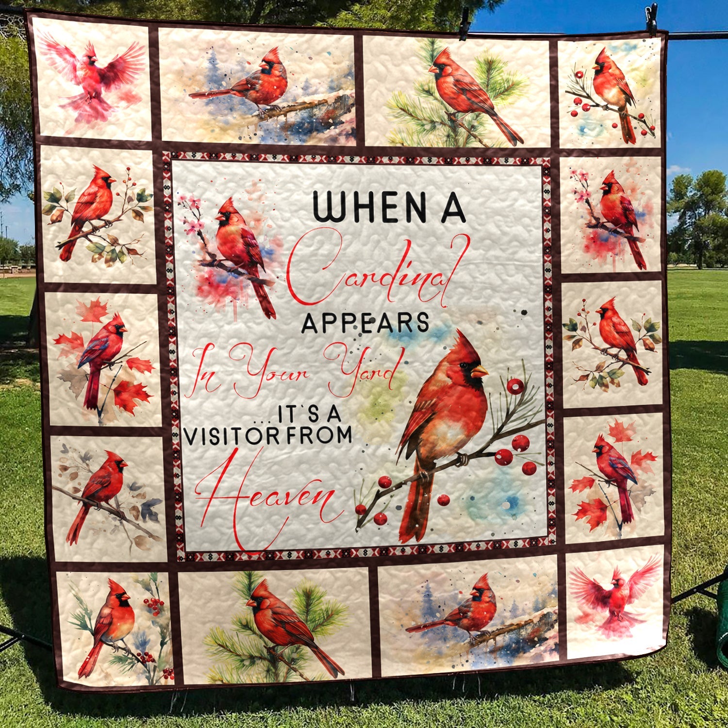 When a cardinal appears in your yard, it's a visitor from Heaven. Custom  memory quilt labels