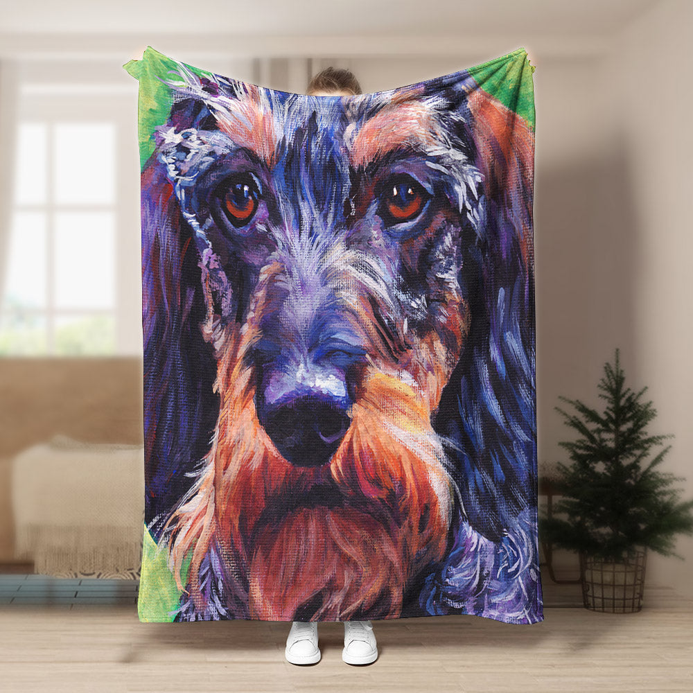 Wire Haired Dachshund BL171093F Sherpa Fleece Blanket