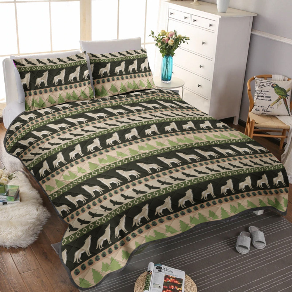 Wolf And Eagle CLM1710405B Quilt Bedding Set