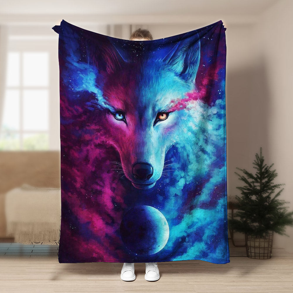 Wolf DN051108F Sherpa Fleece Blanket