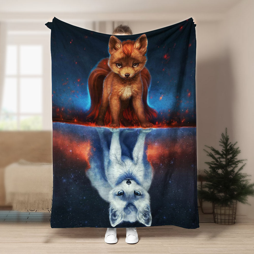 Wolf HN041010F Sherpa Fleece Blanket