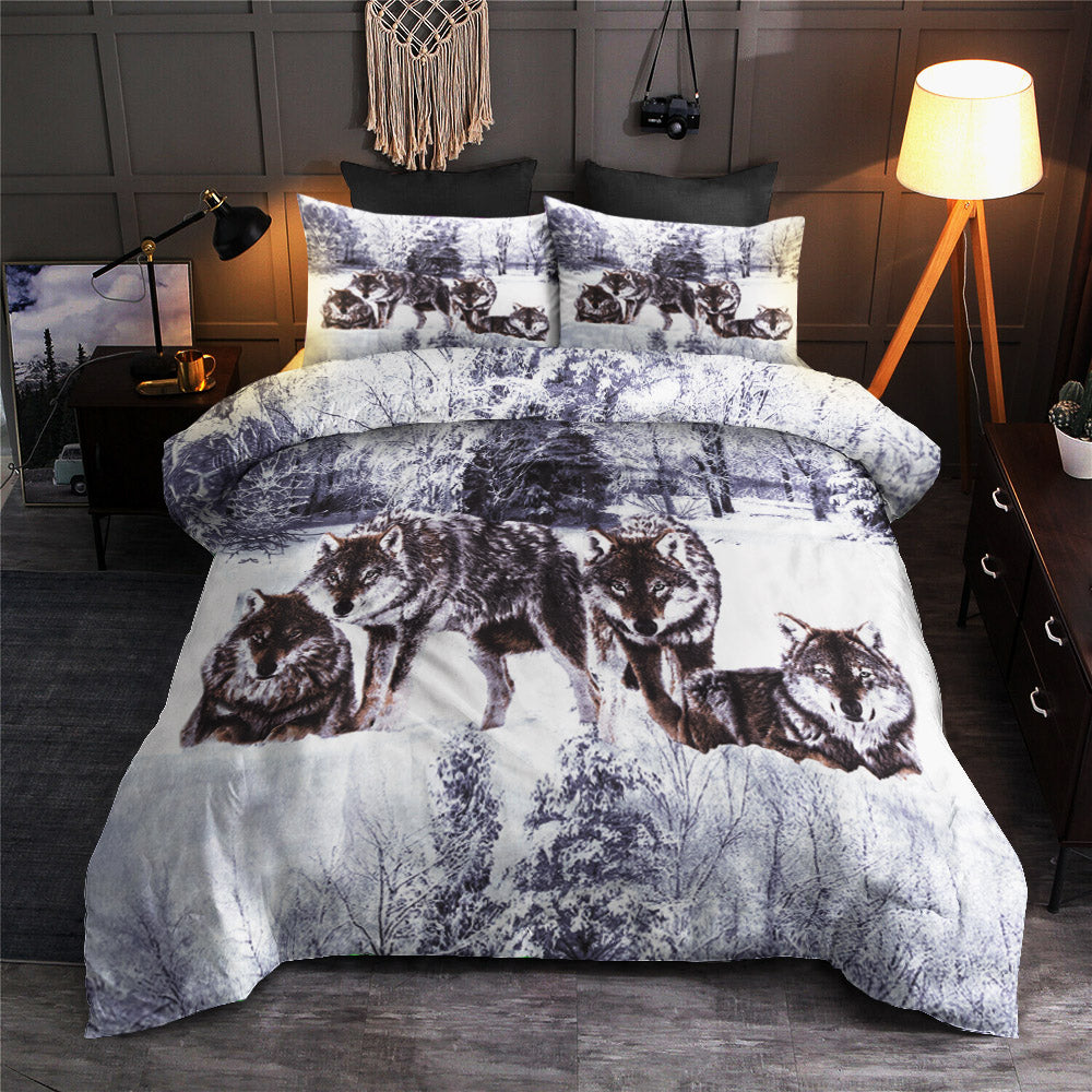 Wolves In The Winter Forest Native American CLA22100368B Bedding Sets