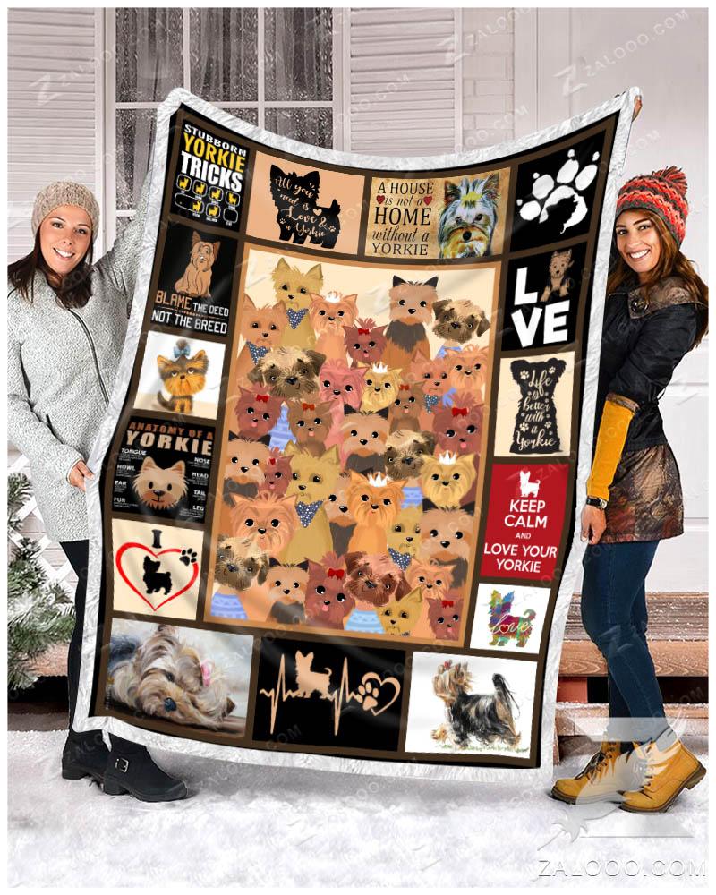 Yorkie CL02111776MDF Sherpa Fleece Blanket
