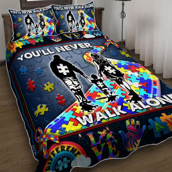 You'll Never Walk Alone Autism Quilt Bedding Set CLH0410001