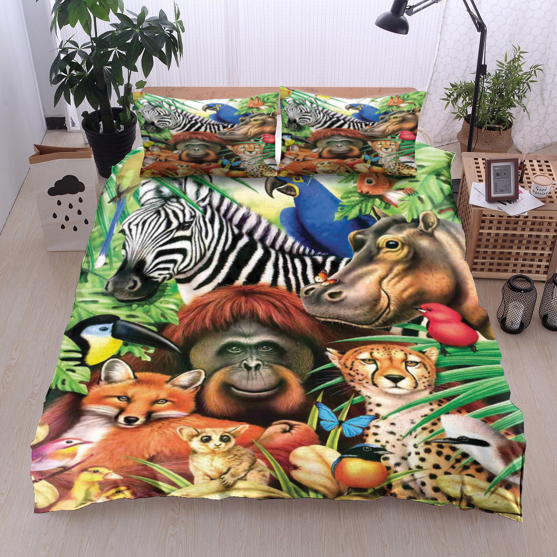 Zebra Fox Orangutan Parrot Hippo Leopard DV19100220B Bedding Sets