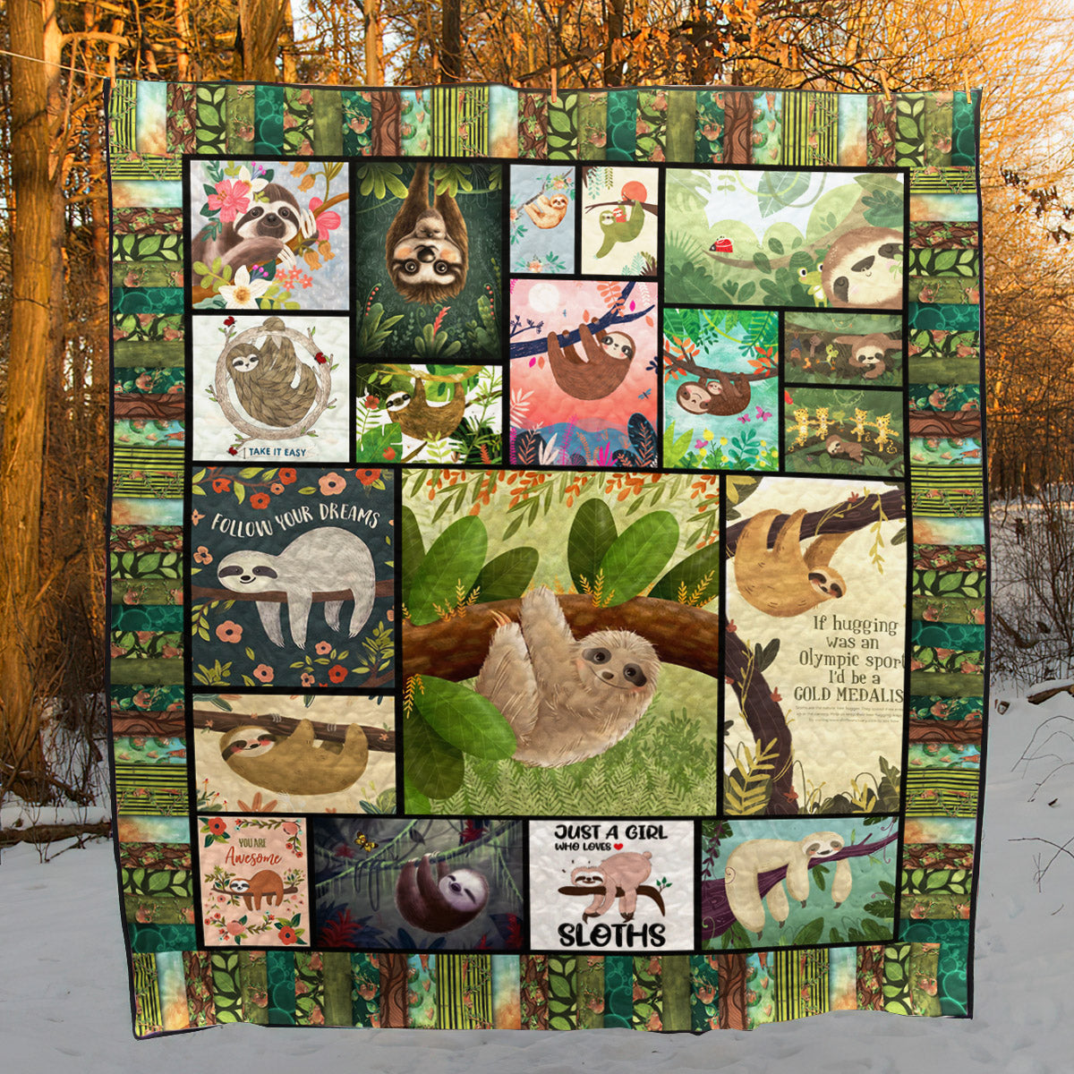 Sloth HN240532 Quilt Blanket