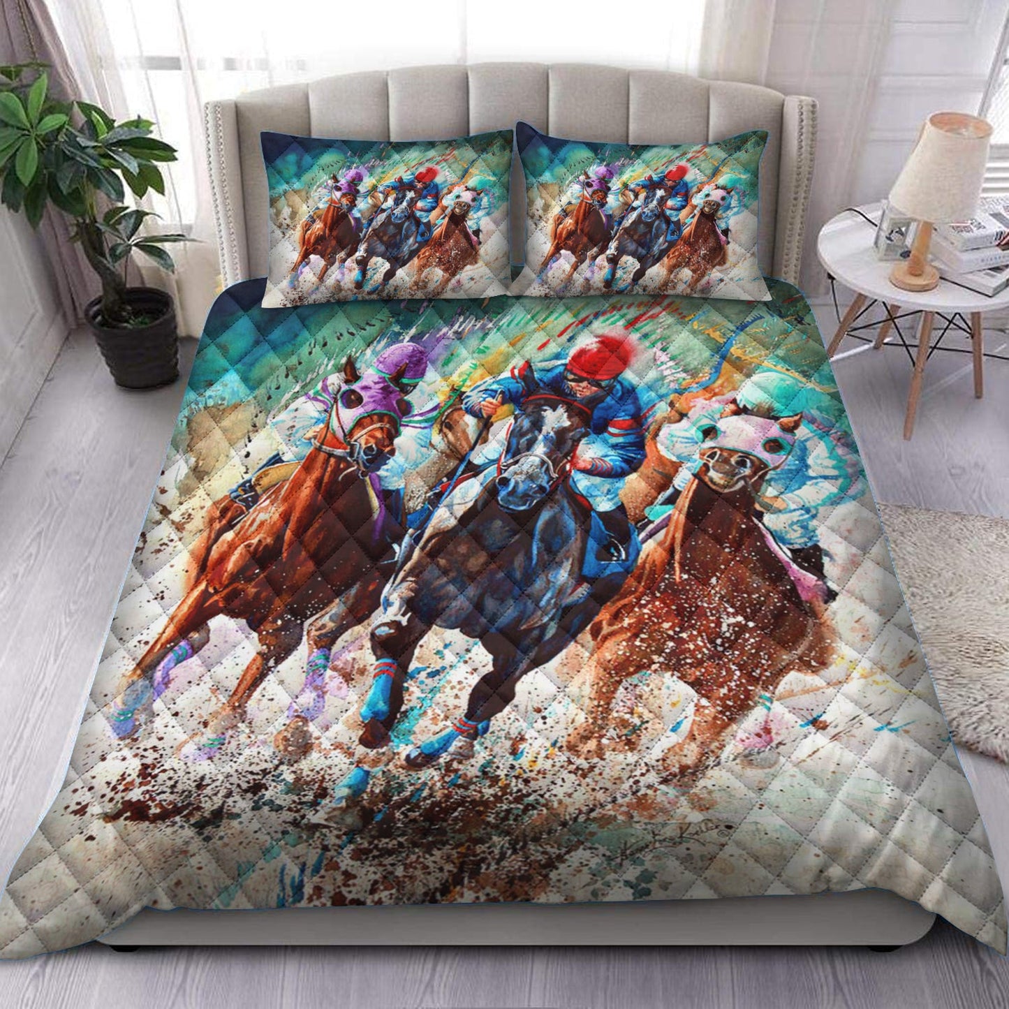 Horse Racing Quilt Bedding Set HM180905T