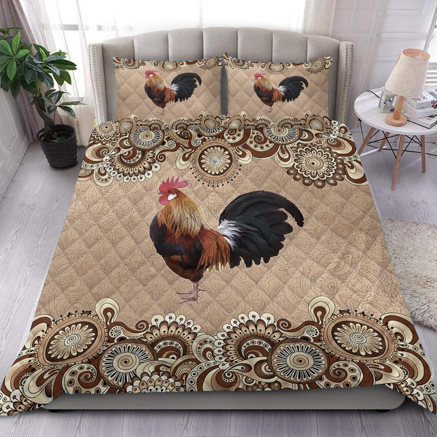 Chicken Mandala Quilt Bedding Set HN150904T