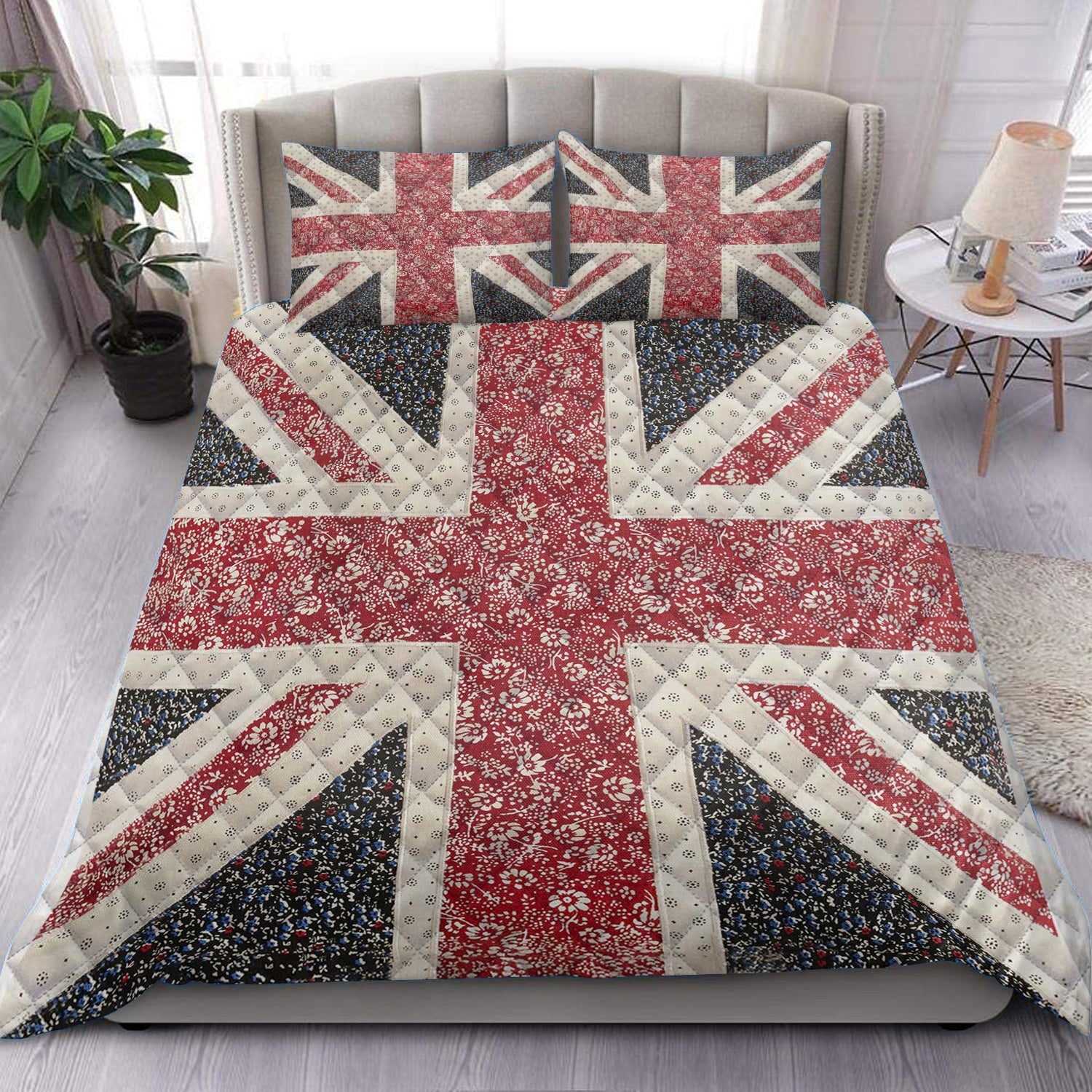 Union Jack Flag Quilt Bed Sheet HN170904T Charming Favor