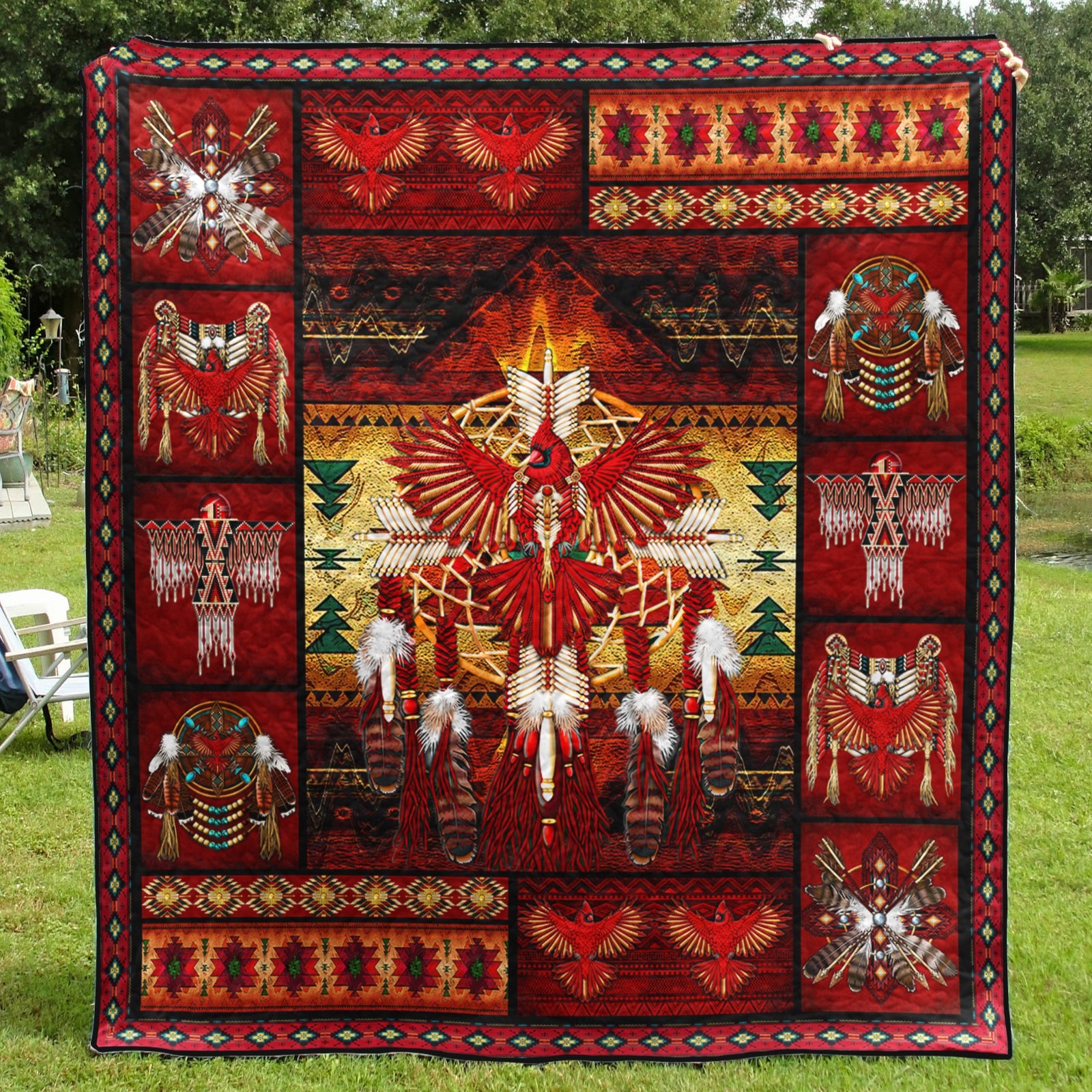 Native American Quilt Blanket HM13032303BL – Charming Favor