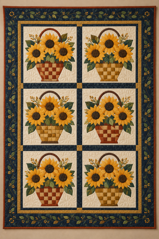 Sunflower Market Baskets TD101026049 Quilt Blanket