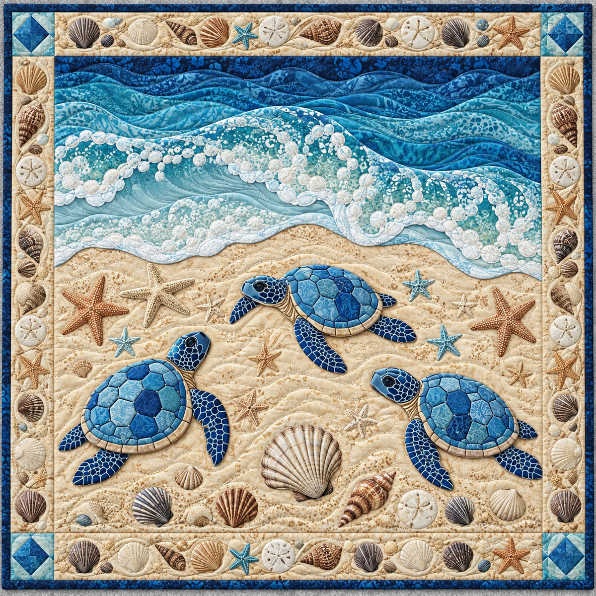 Sea Turtle Tidal Garden TD141026503 Quilt Blanket